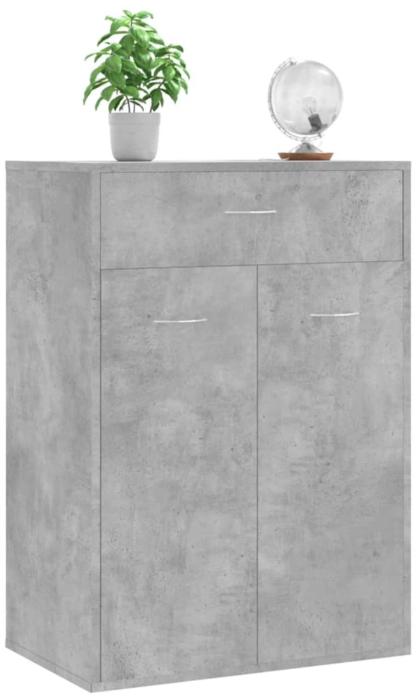Spintelė batams, betono pilka, 60x35x84cm, apdirbta mediena