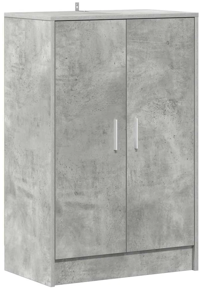 Spintelė batams, betono pilka, 60x35x92cm, apdirbta mediena