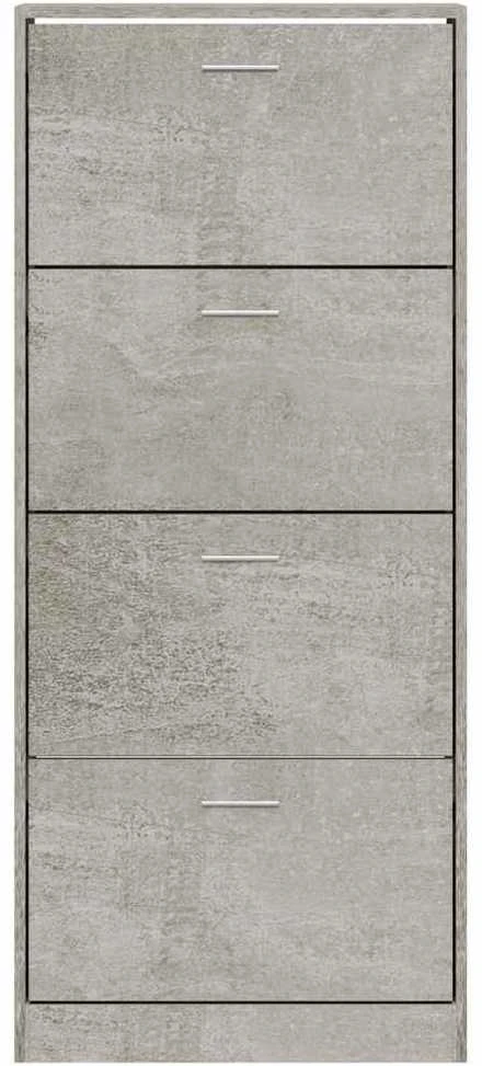 Spintelė batams, betono pilka, 63x24x147cm, apdirbta mediena