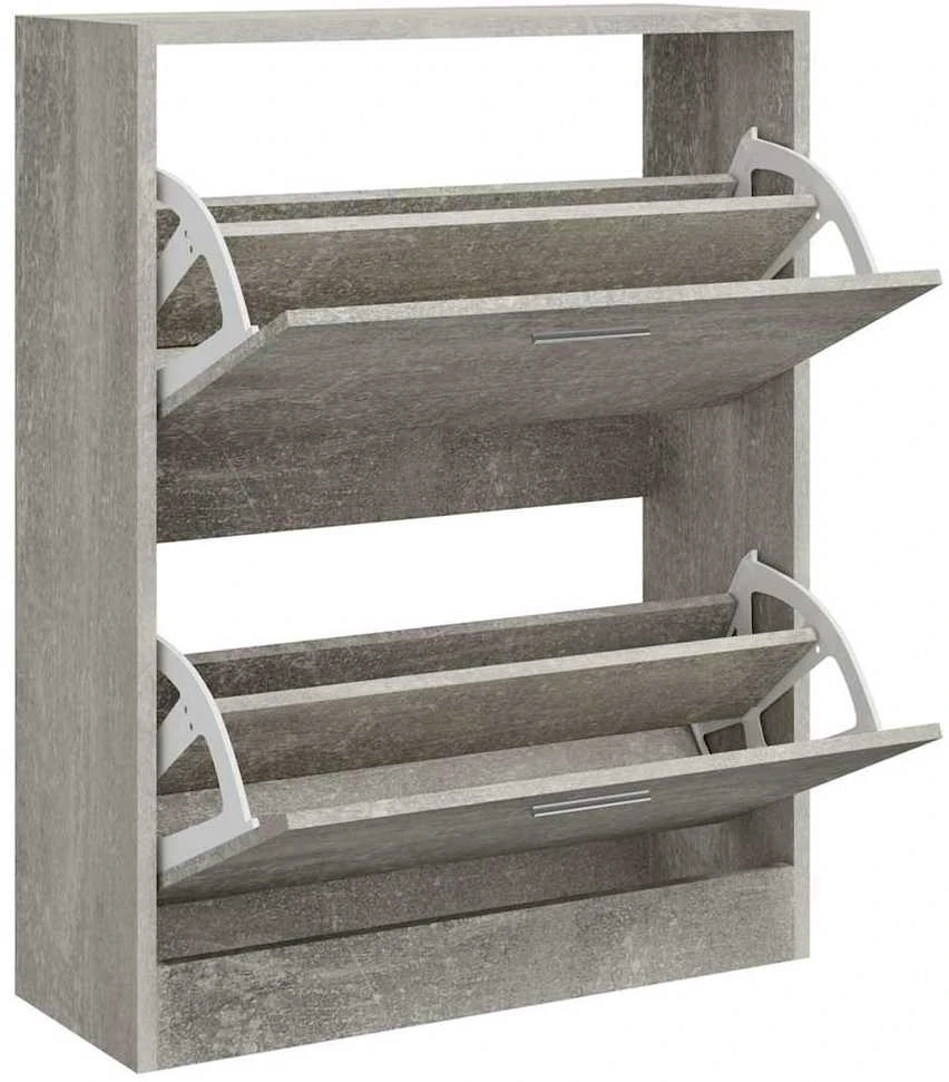 Spintelė batams, betono pilka, 63x24x81cm, apdirbta mediena