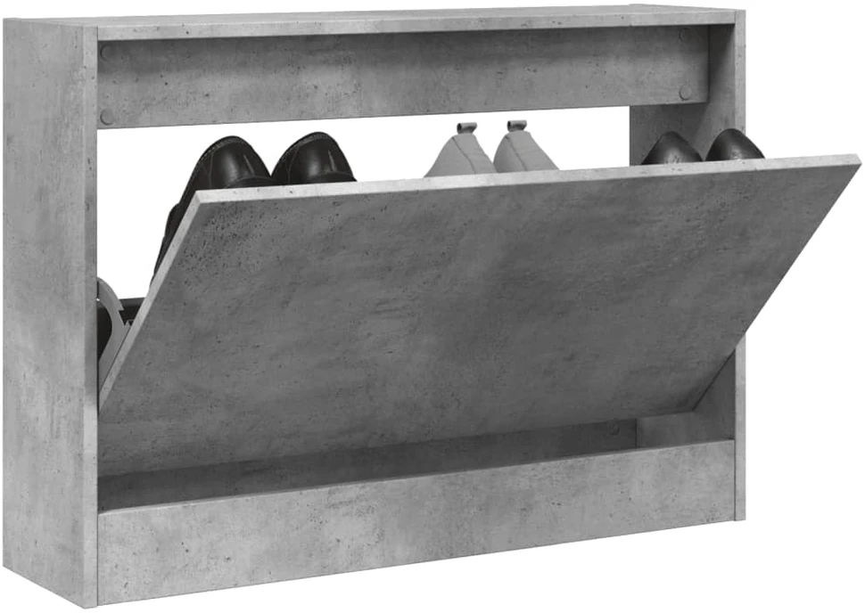 Spintelė batams, betono pilka, 80x21x57cm, apdirbta mediena