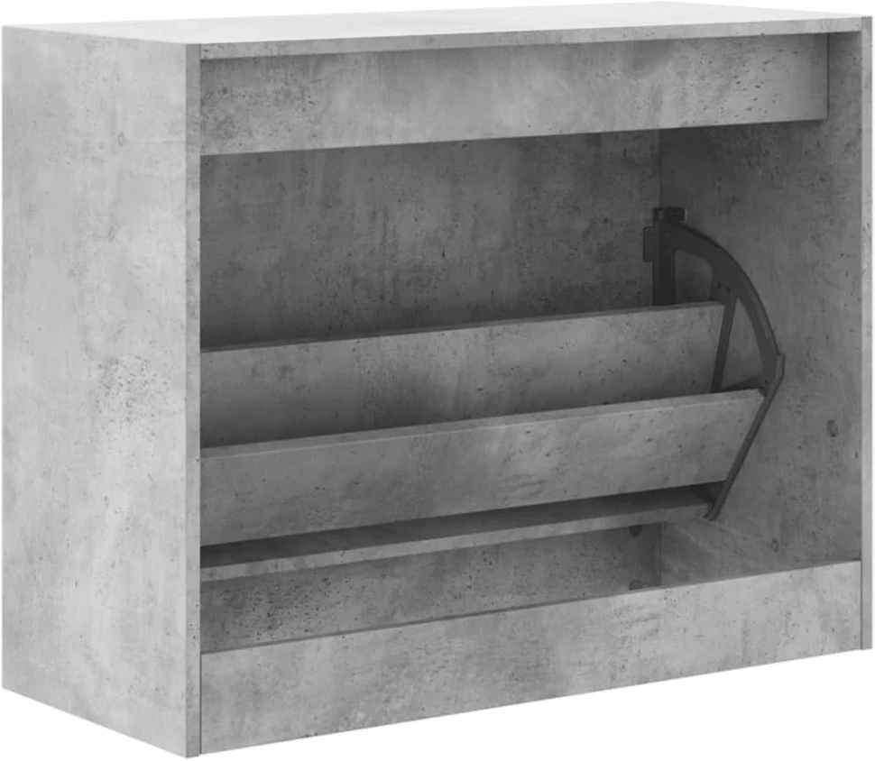 Spintelė batams, betono pilka, 80x34x63cm, apdirbta mediena