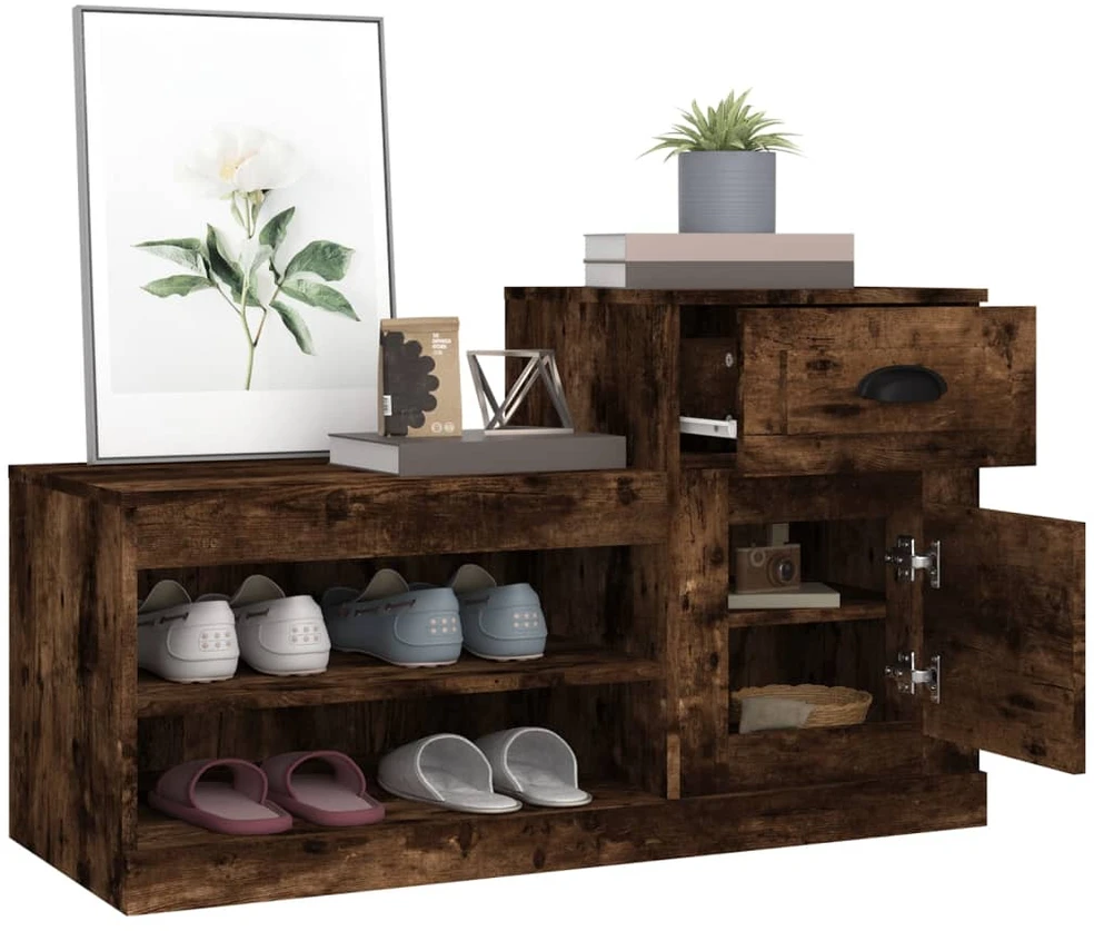 Spintelė batams, dūminio ąžuolo, 100x42x60cm, apdirbta mediena