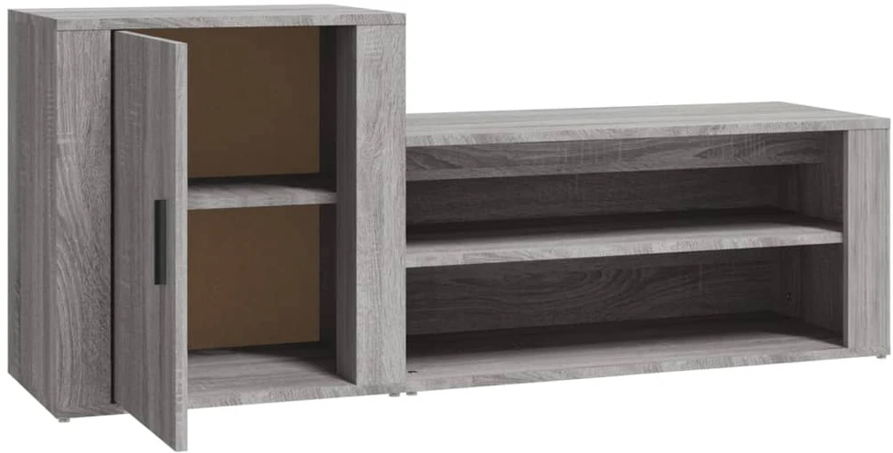 Spintelė batams, pilka ąžuolo, 130x35x54cm, apdirbta mediena
