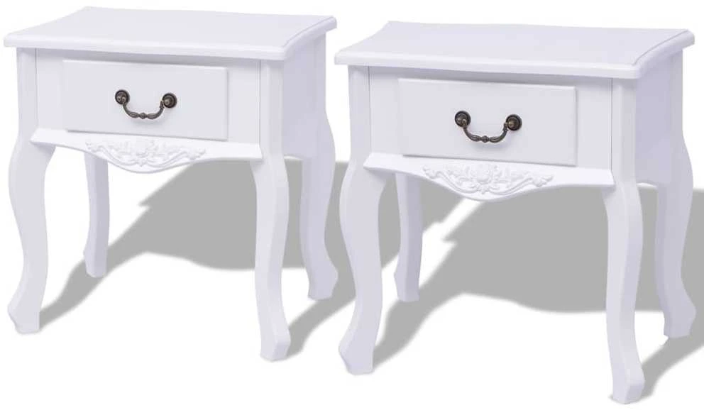 Spintelė prie lovos, 2 vnt., MDF, balta