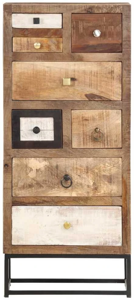 Spintelė su stalčiais, 45x30x105cm, perdirbtos medienos masyvas