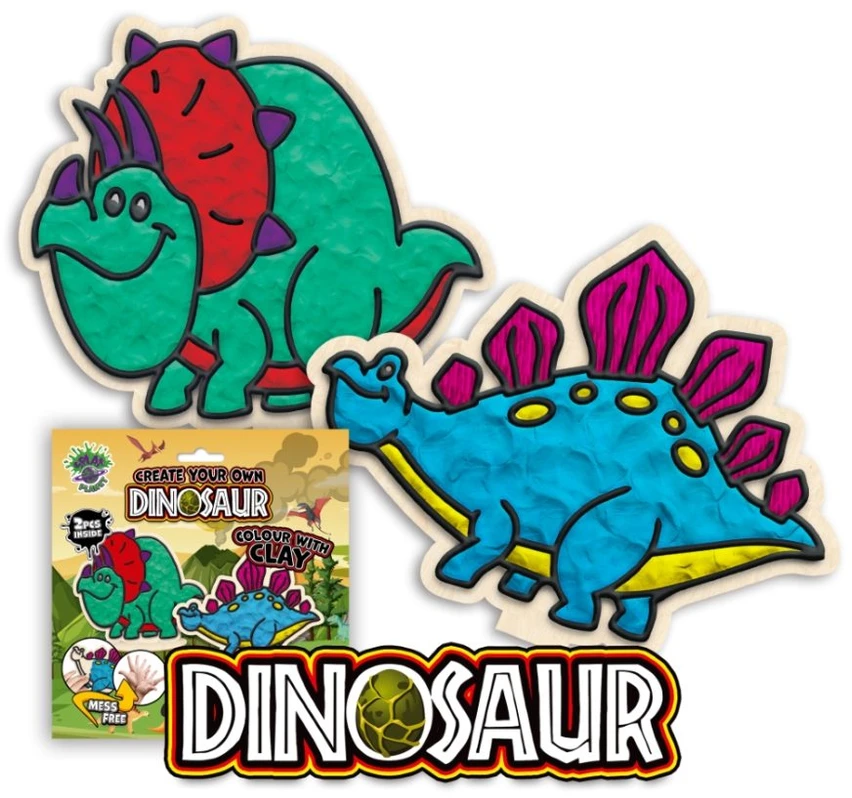 Splat Planet kūrybinis modelino rinkinys su mediniais Dinozaurais