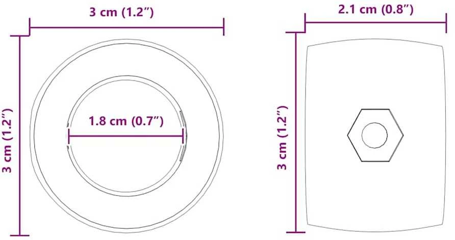 Stalo futbolo guoliai 10 vnt. Juoda 3 x 3 x 2,1 cm PP