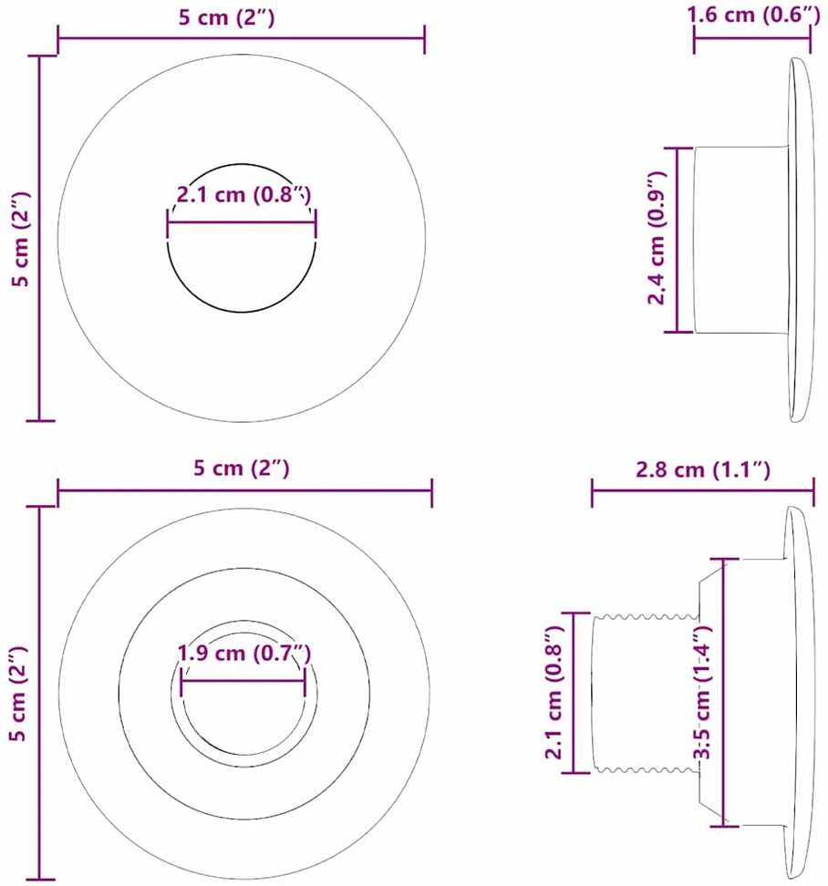 Stalo futbolo guoliai 10 vnt. Juoda 5 x 5 x 2,8 cm PP