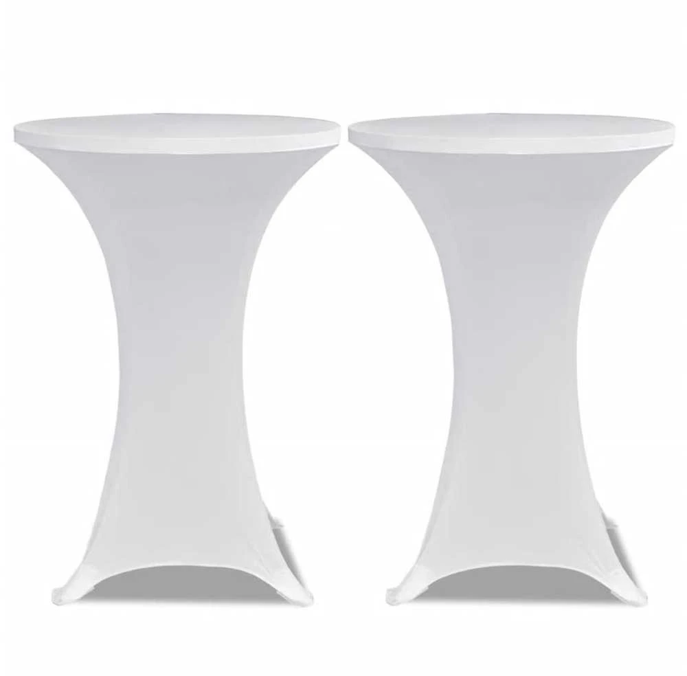 Staltiesė baro stal., 4vnt., baltos sp., 80cm skersm., įtemp.