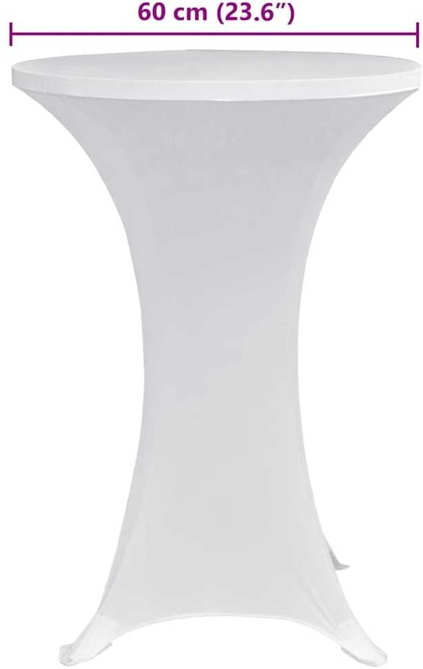 Staltiesės baro stal., 4vnt., baltos sp., 60cm skersm., įtemp.