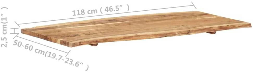Stalviršis, 118x(50-60)x2,5cm, akacijos medienos masyvas