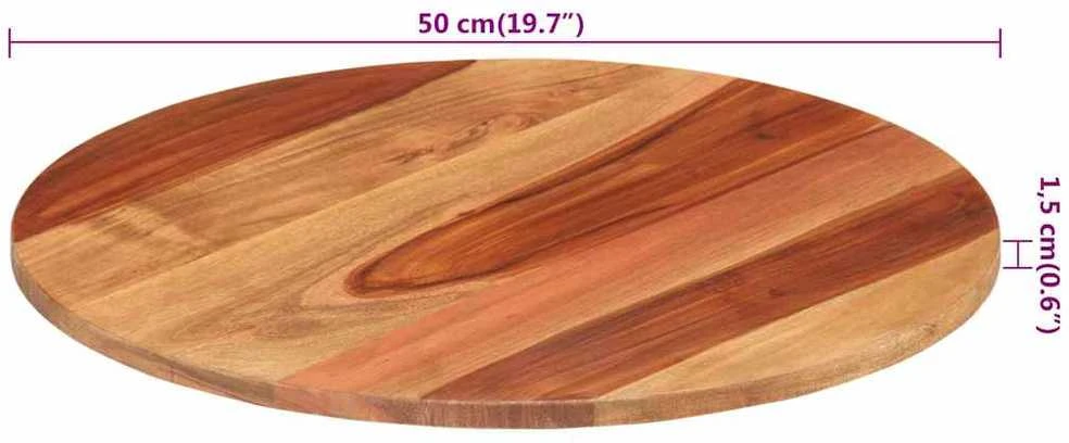 Stalviršis, 50cm, akacijos medienos masyvas, apskritas, 15–16mm