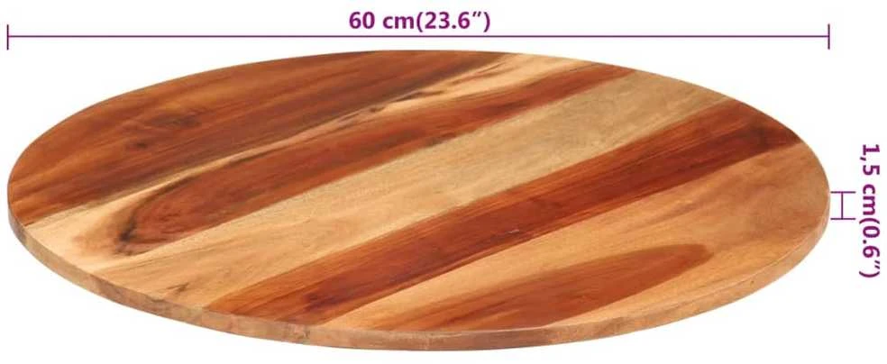 Stalviršis, 60cm, akacijos medienos masyvas, apskritas, 15–16mm