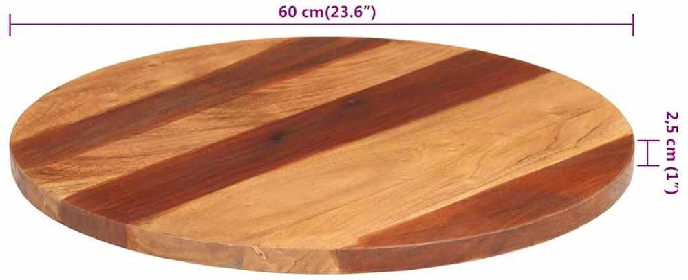 Stalviršis, 60cm, akacijos medienos masyvas, apskritas, 25–27mm
