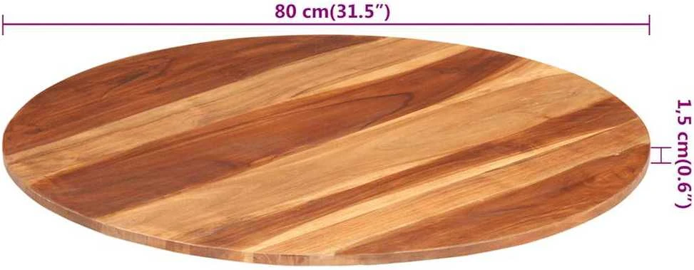 Stalviršis, 80cm, akacijos medienos masyvas, apskritas, 15–16mm