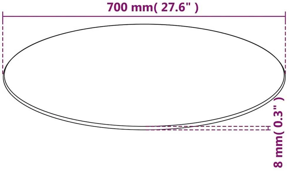 Stalviršis, grūdintas stiklas, apvalus, 700 mm