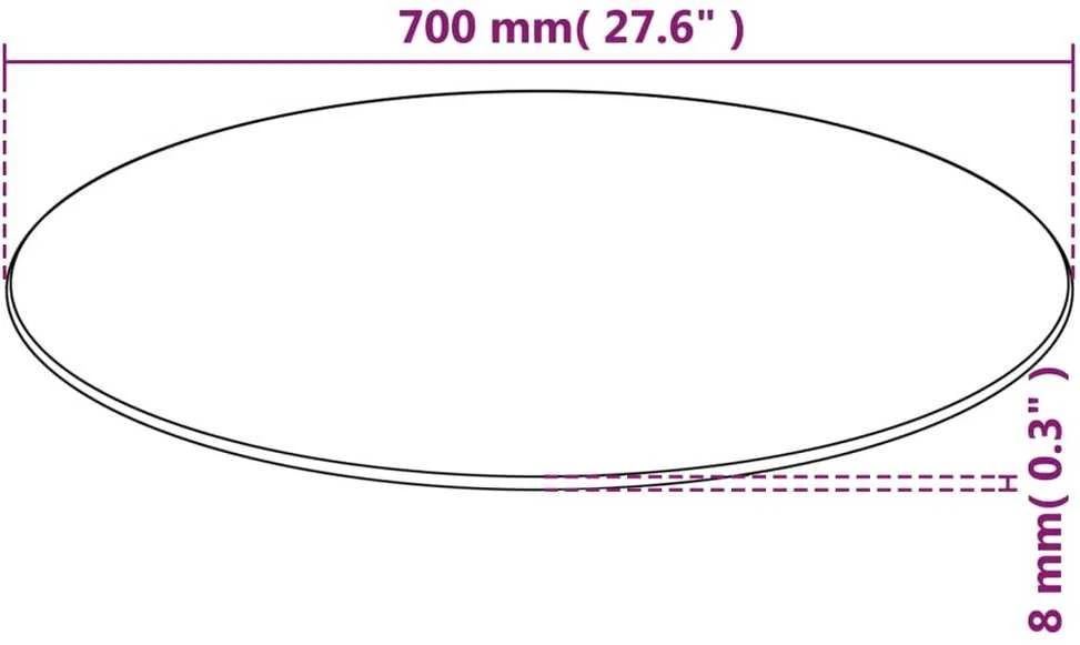 Stalviršis, grūdintas stiklas, apvalus, 700mm