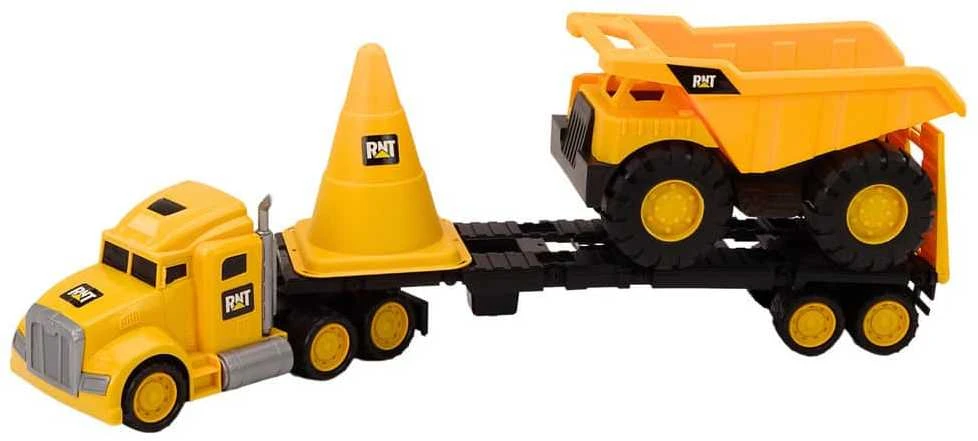 Lean Toys Vaikiškas Statybinių Mašinų Rinkinys su Savivarčiu ir Vilkiku
