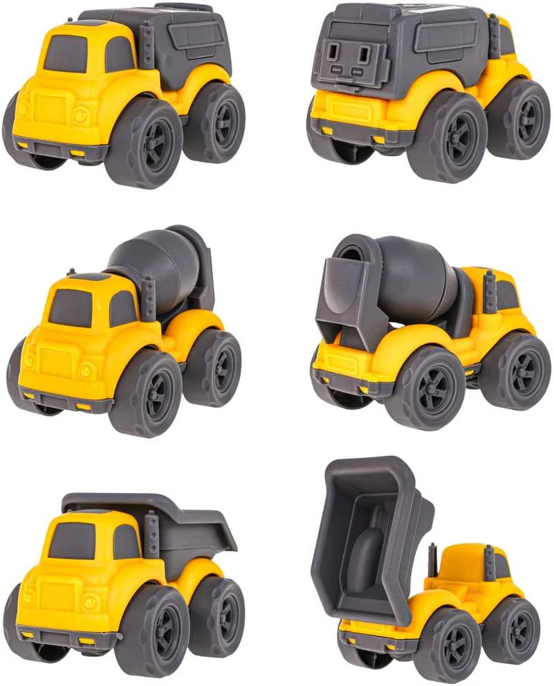 WOOPIE 53934 Vilkikas + 3 statybinių transporto priemonių komplektas