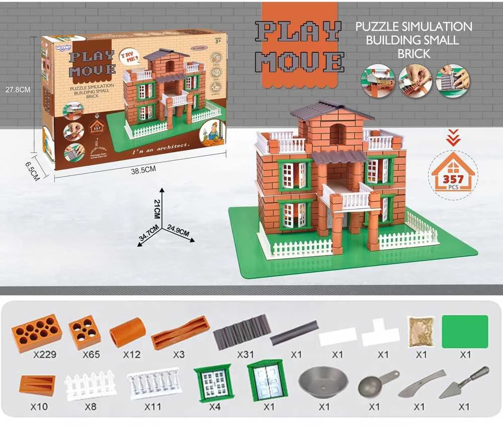 Statybinis rinkinys su plytomis WOOPIE vila