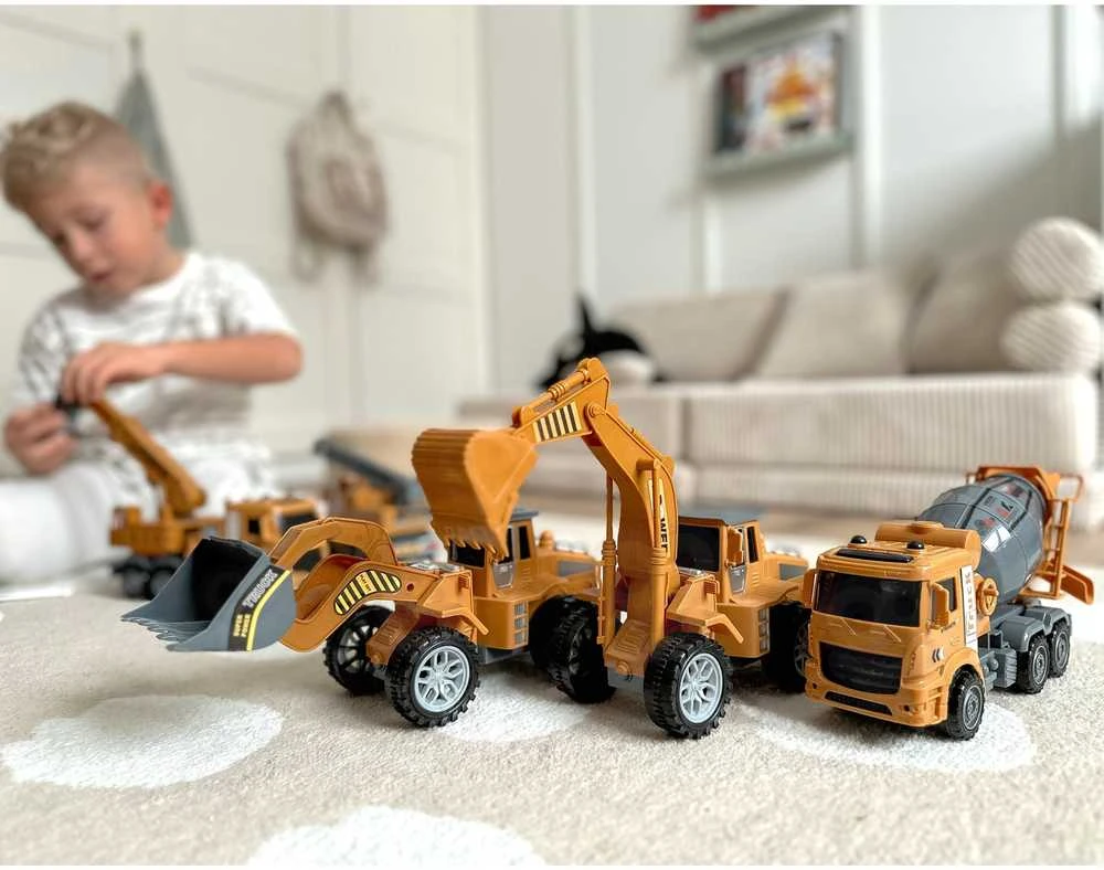 Woopie Statybinių sunkvežimių rinkinys XXL su judančiomis dalimis, 6 dalys
