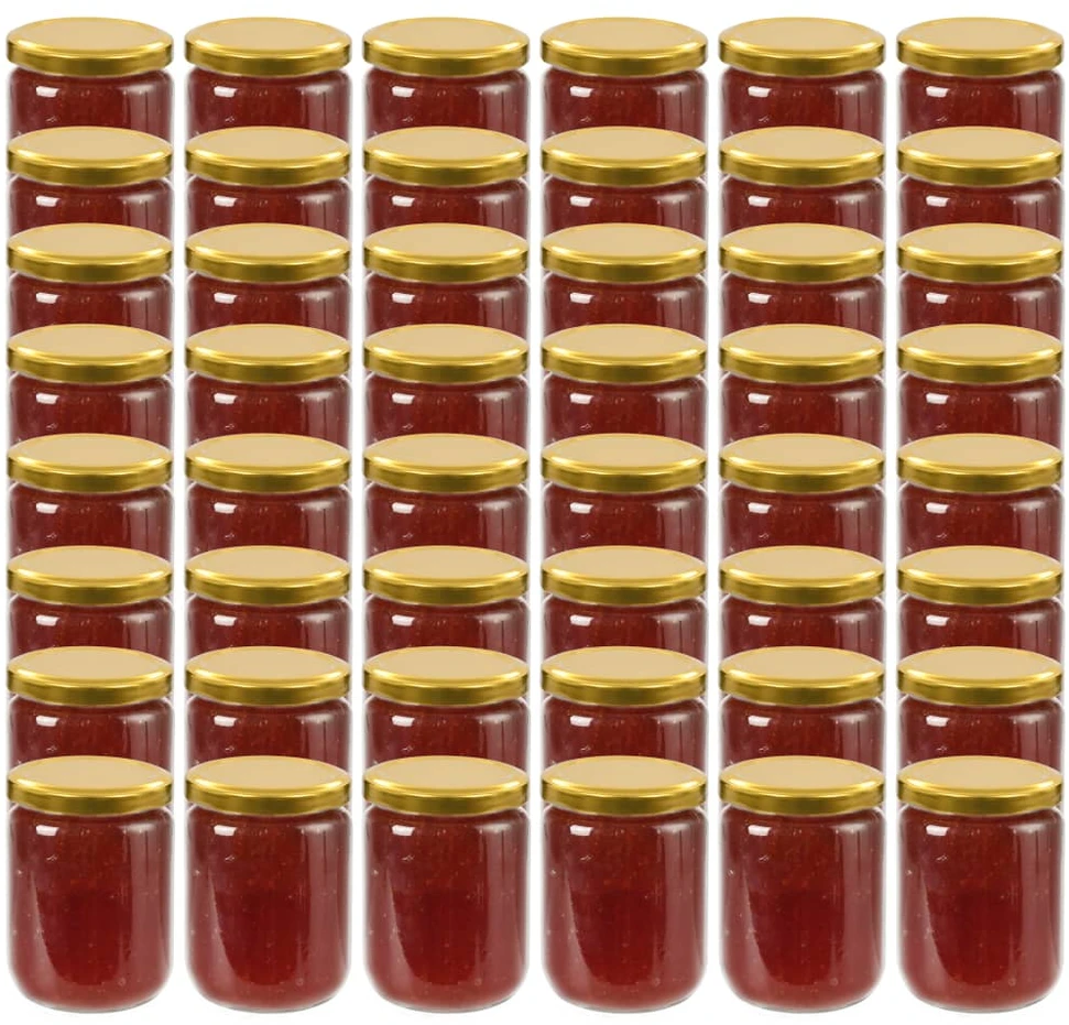 Stikl. stiklainiai uogienei su auks. sp. dangt., 48vnt., 230ml