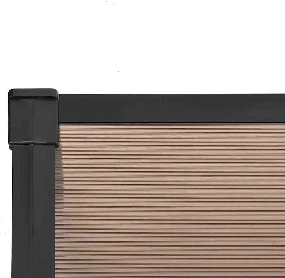 Stogelis durims, juodos spalvos, 358,5x90cm, polikarbonatas