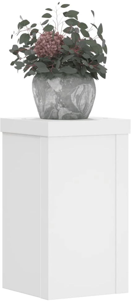 Stovai augalams, 2vnt., balti, 10x10x18cm, apdirbta mediena