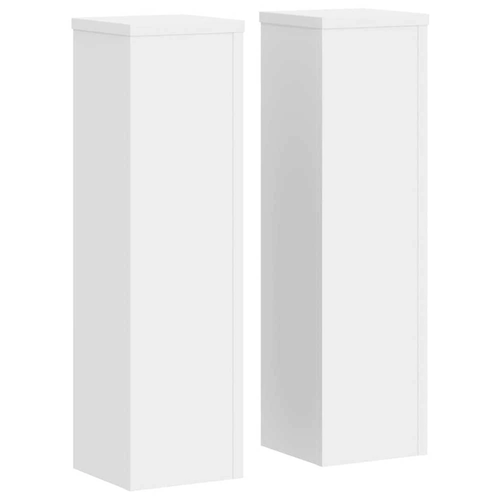 Stovai augalams, 2vnt., balti, 17x17x60cm, apdirbta mediena