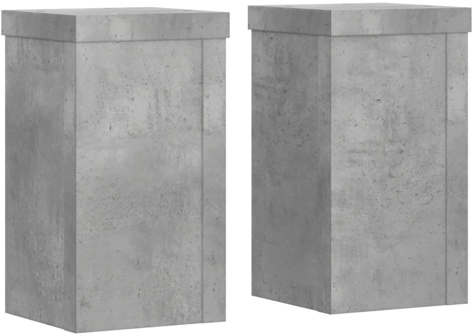 Stovai augalams, 2vnt., betono, 10x10x18cm, apdirbta mediena