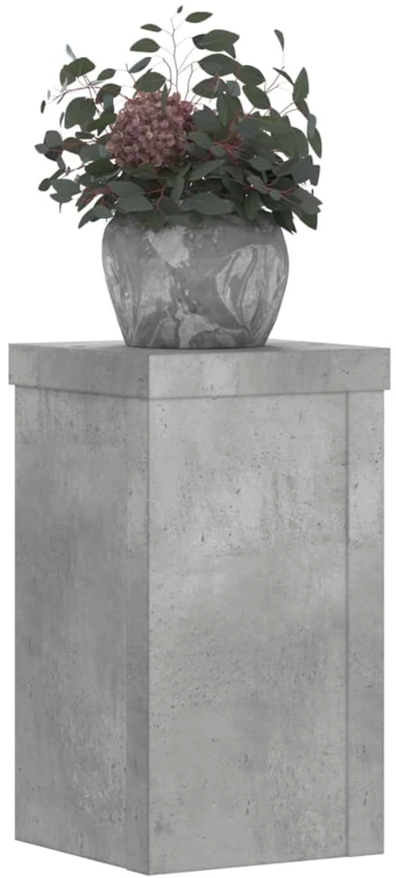 Stovai augalams, 2vnt., betono, 10x10x18cm, apdirbta mediena