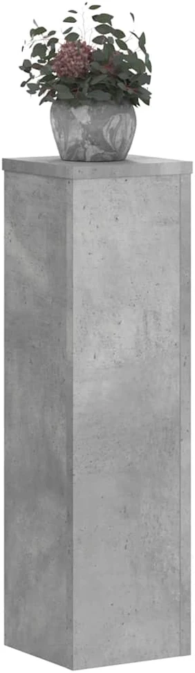 Stovai augalams, 2vnt., betono, 17x17x60cm, apdirbta mediena