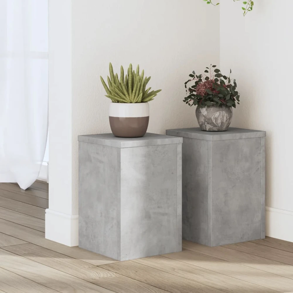 Stovai augalams, 2vnt., betono, 20x20x30cm, apdirbta mediena