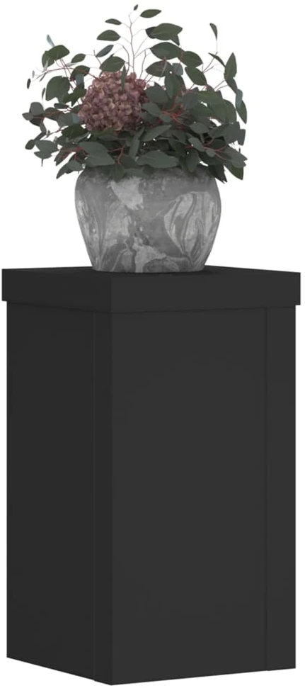 Stovai augalams, 2vnt., juodi, 10x10x18cm, apdirbta mediena