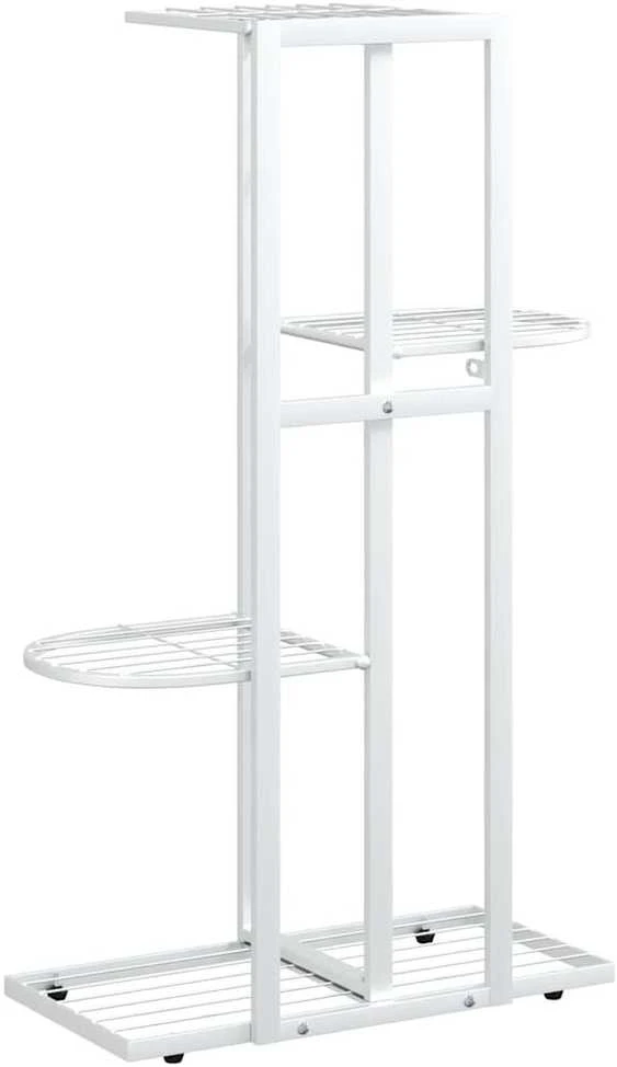 Stovas augalams, 4 lentynos, baltas, 43x22x76cm, metalas