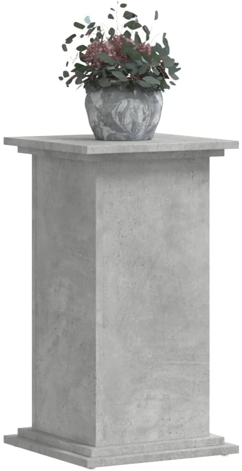Stovas augalams, betono pilkas, 33x33x60cm, apdirbta mediena