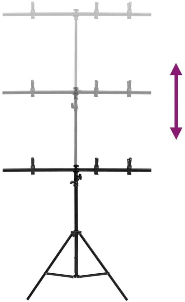 Stovas fonui, juodos spalvos, 91x60x(70–200)cm, T formos
