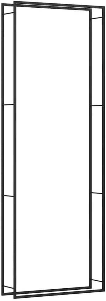 Stovas malkoms, matinės juodos spalvos, 110x28x312cm, plienas