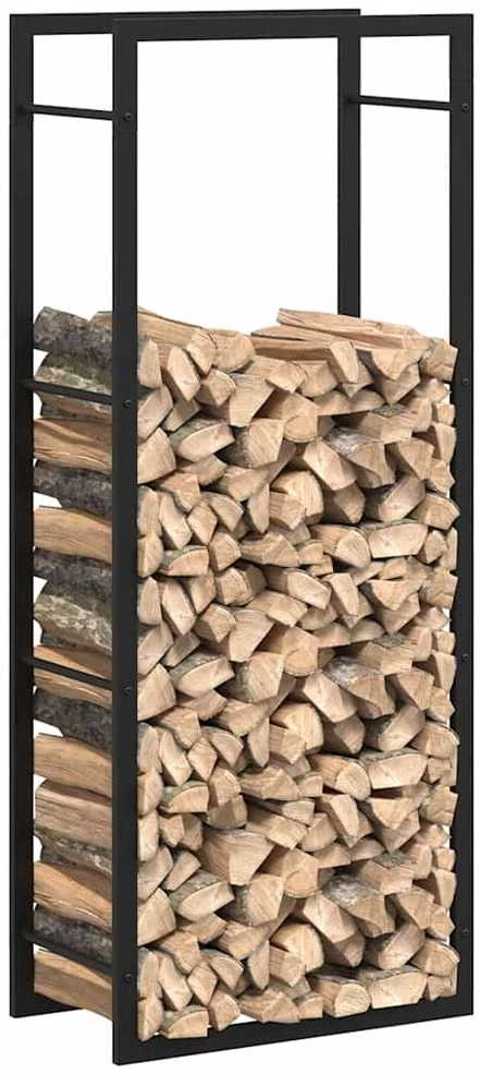 Stovas malkoms, matinės juodos spalvos, 50x28x132cm, plienas