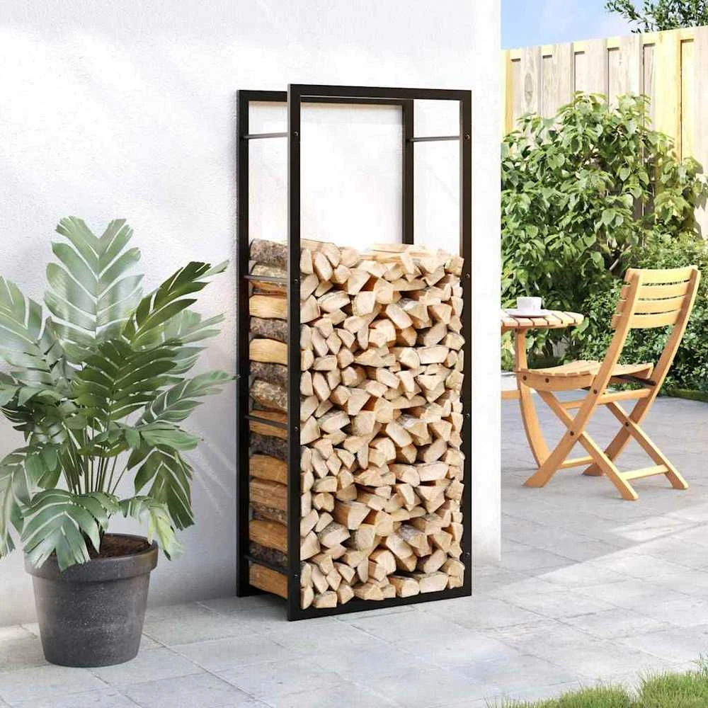 Stovas malkoms, matinės juodos spalvos, 50x28x132cm, plienas