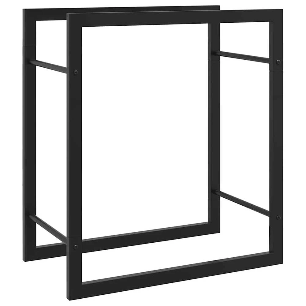 Stovas malkoms, matinės juodos spalvos, 50x28x56cm, plienas