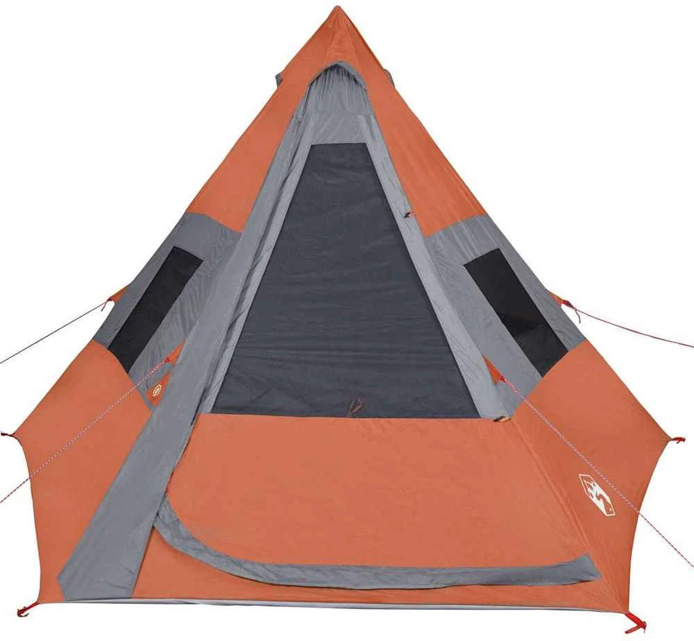 Stovyklavimo palapinė, oranžinė, septynvietė, tipi dizaino