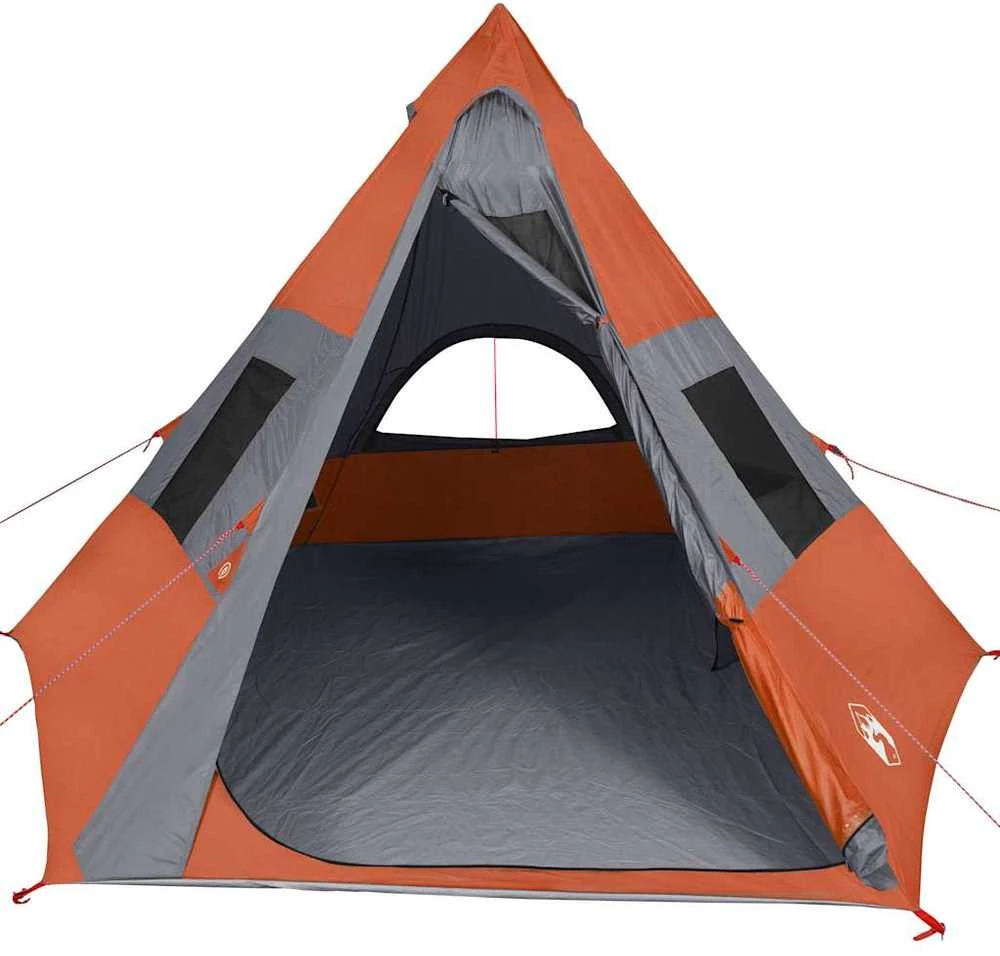 Stovyklavimo palapinė, oranžinė, septynvietė, tipi dizaino
