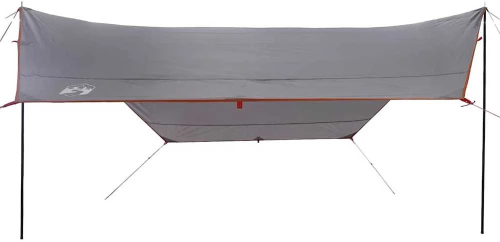Stovyklavimo tentas, pilkas ir oranžinės, 430x380x210 cm