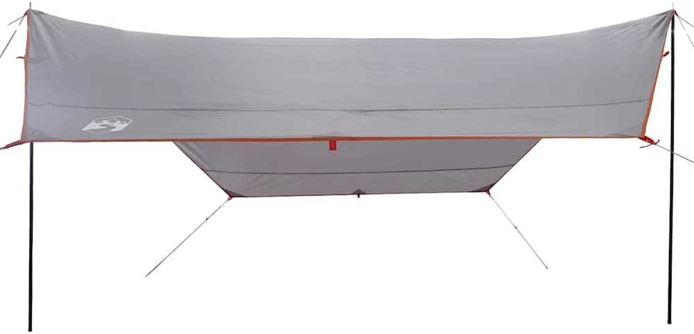 Stovyklavimo tentas, pilkas ir oranžinės, 430x380x210 cm