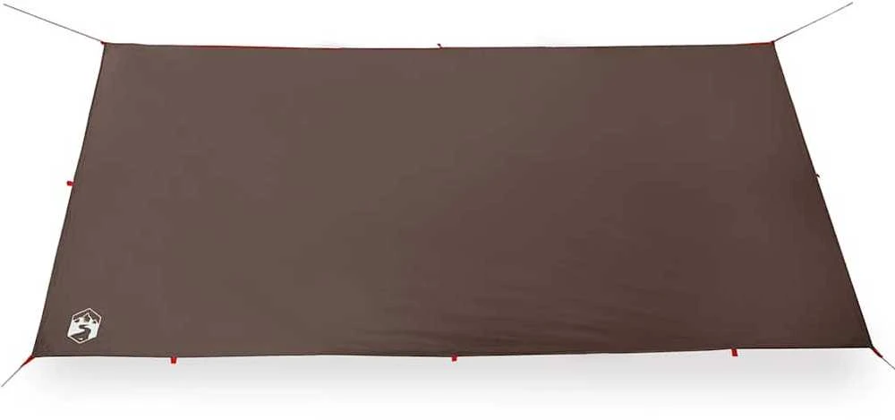 Stovyklavimo tentas, rudas, 406x306cm, atsparus vandeniui