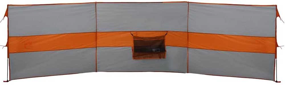 Stovyklavimo uždanga nuo vėjo, pilka ir oranžinė, 490x123 cm