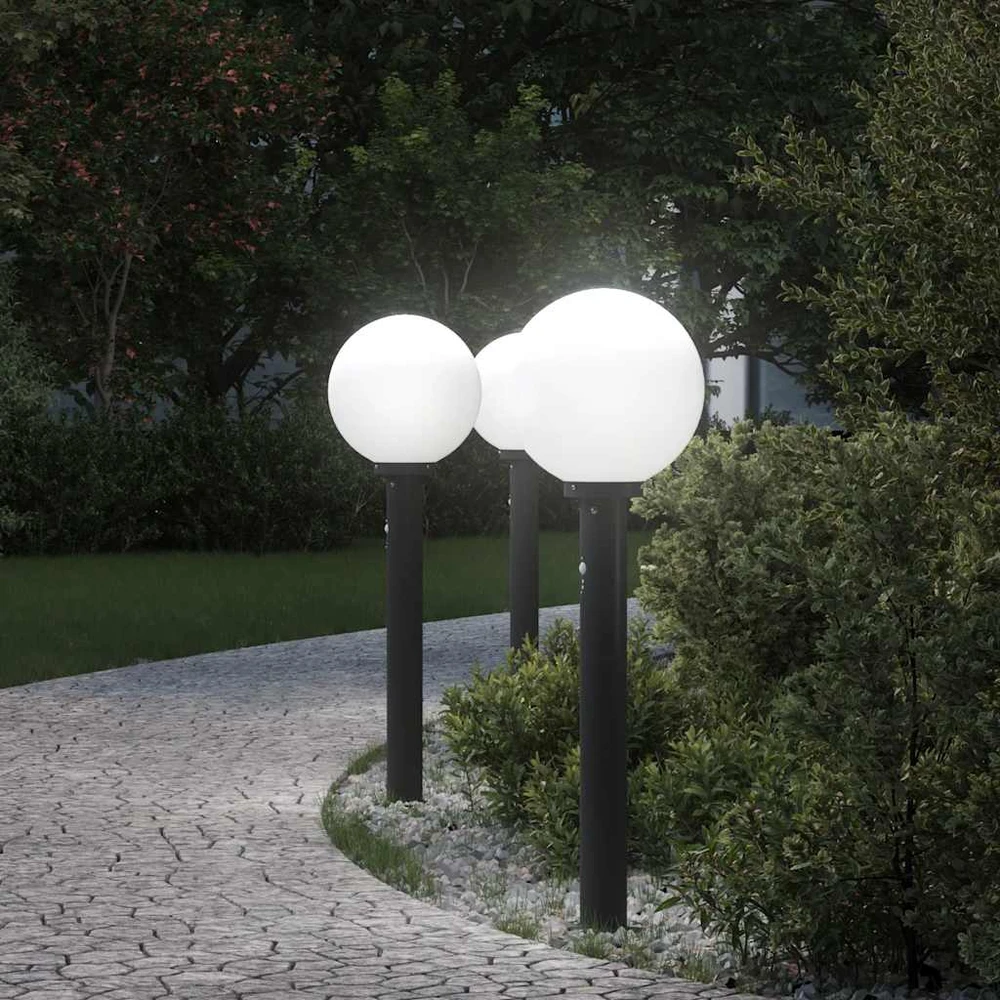 Pakabinamas šviestuvas Stulpeliniai šviestuvai su jutikliu, 3 vnt., 80 cm, juodi, IP44