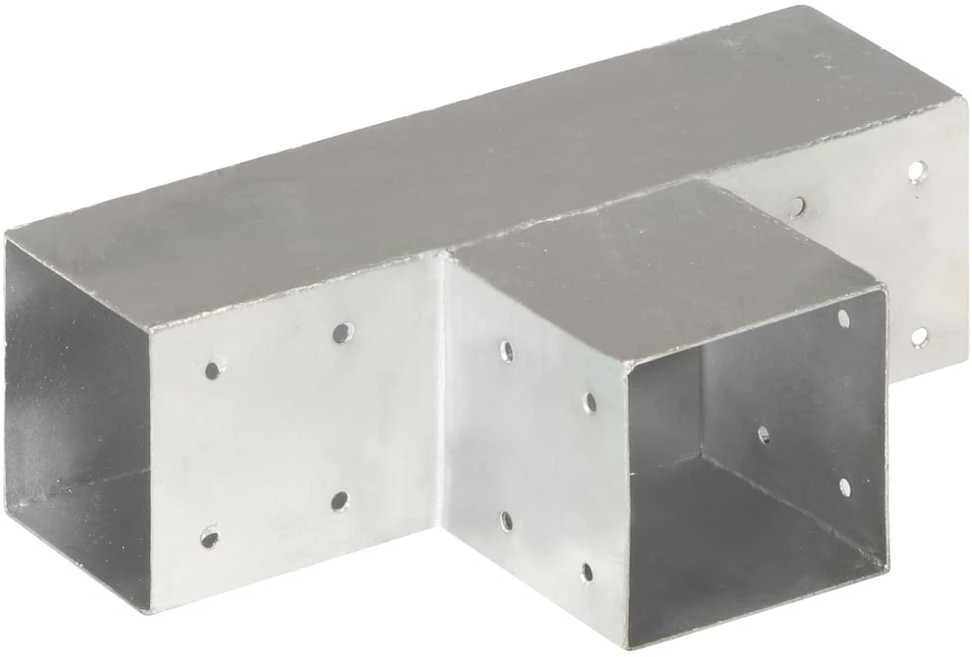 Stulpo sujungimas, 91x91mm, galvanizuotas metalas, T formos